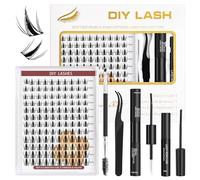 TwoWin Extensions de Cils Individuels, Kit Extensions Cils D Curl 10-16mm, 120 Grappes DIY Faux Cils avec Colle à Cils, Scellant et Dissolvant, Volume Russe Cluster Lashes (SH10)