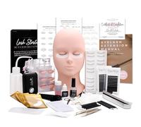 TwoWin Kit d'Extension de Cils Complet Débutant, Kit Formation Extension de Cils avec Ventilateur, Mannequin 4 Paires de Paupières Amovibles, Matériel Extension de Cils Professionnel Set