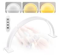 TwoWin Lampe Demi-Lune Professionnelle, 29,5 Pouces (75cm) Lampes Extension de Cils, 48W LED 3000K-6500K Réglable, 10 Niveaux de Luminosité, Lampe de Table à Ongles de Bureau pour Cils et Maquillage