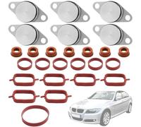 Twowinds - Bouchon Collecteur Admission (22mm) Compatilbe avec BMW E38 E87 E46 E91 E93 E39 E60 E64 E65 E66 E67 E70 E72 - Supprimer Clapet Admission - Suppression Volet Papillon (6 clapets + 20 joints)