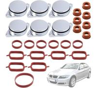 Twowinds - Bouchon Collecteur Admission (32mm) Compatible avec BMW E39 E46 E60 E63 E64 E82 E88 E90 E92 E93 X3 X5 E87 X6 - Supprimer Clapet Admission - Suppression Volet Papillon (6 clapet + 20 joints)