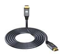 Twozoh 15M Câble HDMI, 4K Câble HDMI 2.0 Haute Vitesse, Cable HDMI à Cordon braqué 1080p 720p Compatible avec PS5, PS3, PS4, PC, Projecteur, TVHD, Xbox