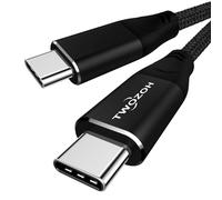 Twozoh Câble 4K USB C 100W 0,5M (All-in-One), USB 3.2 Gen 2 X 2 20Gbit/s Transfert de données PD Charge Rapide USB C 3.1 Type C Vidéo 4K@60Hz Cordon