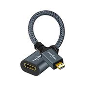 Twozoh Câble Adaptateur Micro HDMI Mâle vers Mini HDMI Femelle, Câble d'extension Micro HDMI Type D Mâle vers Mini HDMI Type C Femelle 4 K/1080p (20CM)