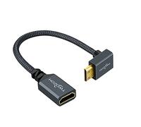 Twozoh Câble Adaptateur Mini HDMI vers HDMI Coudé, Nylon tressé vers le bas coudé à 90 °, Câble d'extension Mini HDMI vers HDMI compatible 3D/4K 1080p