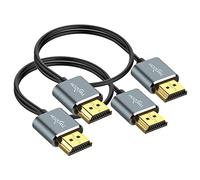 Twozoh Câble Long HDMI flexibles et fins 10M Lot de 2, Câble HDMI ultra fin haute vitesse Supporte 4K@60Hz 18Gbps/2160p/1080p (2 Pièces)