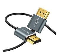Twozoh Câble Long HDMI vers HDMI Slim 7,5M, extrêmement fin Câble HDMI flexible pour 4K/3D, 1080p, Ultra HD, 3D