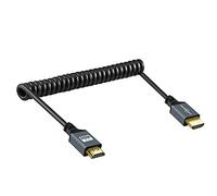 Twozoh Câble Spiralé HDMI vers HDMI, HDMI Mâle vers HDMI Mâle Spiralé, Câble HDMI vers HDMI torsadé compatible 4K UHD, 1080p (HDMI 2.0) (0,3M-1,5M)