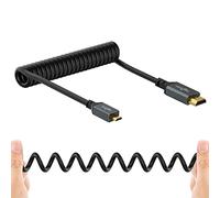 Twozoh Câble spiralé micro HDMI vers HDMI complet compatible 3D 4K UHD, 1080p (extensible jusqu'à 1,5 m)
