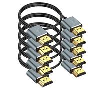 Twozoh Câbles HDMI 4K Slim Extrêmement 2M Lot de 5, Ultra Fins et Flexibles HDMI 2.0 Compatible 4K/60HZ 18Gbit/s Moniteur, PS5, PS4, Xbox One, Fire TV (5 Pièces)