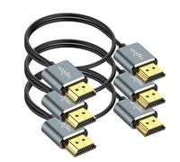Twozoh Câbles Long HDMI 4K Slim Extrêmement 5M Lot de 3, Ultra Fins et Flexibles HDMI 2.0 Compatible 4K/60HZ 18Gbit/s Moniteur, PS5, PS4, Xbox One, Fire TV (3 Pièces)