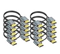 Twozoh Lot de 10 câbles HDMI fins 4K de 0.3M, ultra fins et flexibles pour ordinateur portable, moniteur, PS5, PS4, Xbox One, Fire TV 4K/60 Hz