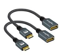 Twozoh Lot de 2 adaptateurs mini HDMI vers HDMI femelle - Câble d'extension tressé - Prend en charge les caméscopes 3D 4K 1080p, cartes graphiques, ordinateur portable, tablette, téléviseur HD