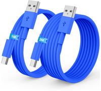 TWQ-Carplay Câble USB A vers USBC pour iPhone 16 iPhone 15 Pro Max Chargeur cordon 1M+2M,Cable USB Chargeur pour Apple iphone 16 15 Plus Voiture Charge Rapide pour Samsung,iPad Pro-bleu