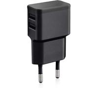 TWQ-Chargeur USB Double Compatible avec iPhone 11 Pro Max, Galaxy S20, Note 10, A10, A20e, A40, A51, M30s, Huawei & Xiaomi (Alimentation Duo 2,4 A, 12W) Noir