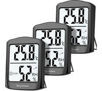 TWQ-Hygrometre Interieur, Thermometre avec icône de Confort, écran LCD 2,3"",Moniteur de Température et d'Humidité pour Bureau, Maison, Garage, Chambre de bébé (le noir)