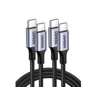 Twq-Lot De 2 Câble Usb C Vers Usb C Pd 100w 5a 20v Charge Rapide Compatible Avec Macbook Ipad Pro Iphone 16 Plus Pro Max 15 Galaxy S24 Plus Ultra S23 A55 Steam Deck Ps5 Manette (3m)