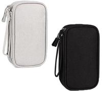 Twq-Lot De 2 Organiseurs De Câbles, Pochette Technique, Pochette, Pochette De Voyage, Pochette De Câble, Étui De Transport Résistant À L'eau, Sac De Rangement Tout-En-Un (Noir, Gris), Multicolore,