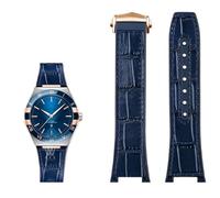 TWRQA Bracelet en cuir véritable et silicone pour montre Omega Constellation Series Perfect Observatory 131.13 Manhattan, 25mm-14mm, Agate