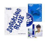 TWS - 1st Mini Album [Sparkling Blue] (SPARKLING Ver.) Out Box + Photo Book + Sticker + CD-R + Polaroid + Nmae Tag + Photocard + 3 Extra Photocards