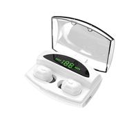 TWS Bluetooth 5.0 écouteur 8D Stéréo HiFi Graphène Dynamique 1800mAh Power Bank Dual Noise Cancelling Mic Headphone,White