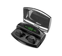 TWS Bluetooth 5.0 écouteur 8D Stéréo HiFi Graphène Dynamique 1800mAh Power Bank Dual Noise Cancelling Mic Headphone,Black