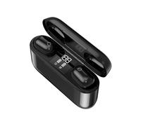 TWS Bluetooth 5.0 écouteur Mini sans fil Earbus Touch Control HD Call 9D Stereo Headphone Power Display Charging Box Headset,Black