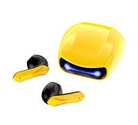 TWS Bluetooth V5.2 Esports Voice Earphones No Delay 3D Stereo Touch Control Gaming Headsets with Microphone,Yellow