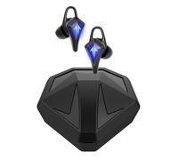 TWS Casque Bluetooh BT 5.0 Casque de Jeu Faible Latence Double Mode Casque de Sport Léger Coloré avec Micro, Noir