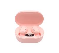 TWS E7S Écouteurs sans fil Bluetooth Fone Écouteurs de jeu de sport stéréo Écouteurs avec micro antibruit Casque d'affichage intelligent-Rose