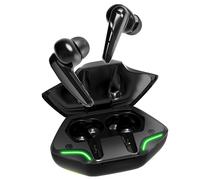 TWS écouteurs Bluetooth Gaming écouteurs 65 ms éclairage stéréo à faible latence Casque de sport avec micro, Noir