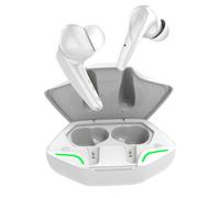 TWS écouteurs Bluetooth Gaming écouteurs 65 ms éclairage stéréo à faible latence Casque de sport avec micro, Blanc