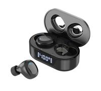 TWS écouteurs sans Fil Bluetooth 5.0 écouteurs 13mm Stéréo Dynamique Réduction du Bruit des Basses Affichage LED Smart Touch In-Ear Sport écouteurs avec Micro, Noir