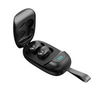 TWS écouteurs sans fil Bluetooth 5.0 écouteurs 8D Son HIFI CVC Réduction du bruit Assistant vocal Affichage LED écouteurs intra-auriculaires anti-transpiration avec micro, Noir