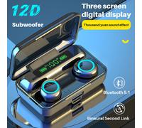 TWS F9-3 s?uchawki Bluetooth s?uchawki sportowe odcisk palca mikrofon dotykowy s?uchawki muzyka Stereo bezprzewodowy zestaw s?uchawkowy z cyfrowym wy?wietlaczem