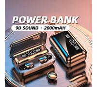 TWS F9-5 Écouteur Bluetooth 5.3 Casque Sans Fil Hifi Stéréo dehors Étanche Écouteurs Casque Prothèses Auditives Avec Micro Mains Libres black