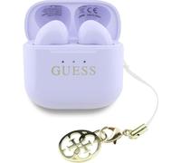 Tws Guess Casque d'écoute à effet brillant Imprimé logo classique et breloque Lavande