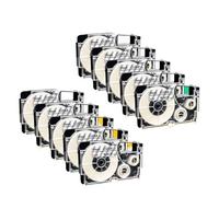 TWSIEQBNM 20 pièces XR-9X Cartouche Ruban d'étiquettes Noir sur Transparent 9mm Compatible avec KL-60 KL-120 KL-70e KL-100e KL-100 KL-200