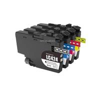 TWSIEQBNM Cartouche d'encre LC424 LC424BK LC424C LC424M LC424Y Compatible avec DCP-J1200DW(One Set 4colors)
