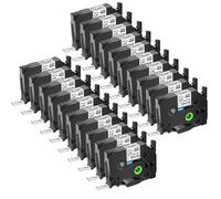 TWSIEQBNM Étiquettes thermorétractables compatibles avec HS Hse-231 HSe-631, Noir sur Blanc Jaune, compatibles avec imprimante d'étiquettes, 3 5 10 20 Paquets(20PK Black on White)