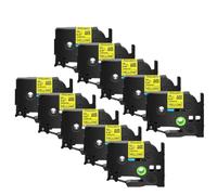 TWSIEQBNM Remplacement d'étiquette de Ruban laminé de 5 10PK Compatible avec TZe-231 Tz-241 TZ131 Compatible avec l'imprimante de Bande de 6mm 9mm 12mm 18mm 24mm(10PK Black on Yellow)
