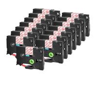 TWSIEQBNM Ruban d'étiquettes TZe231, 15 pièces, mélange de Couleurs, Compatible avec Les Fabricants d'étiquettes TZ231 TZ241 TZ251 TZ631 TZ641 TZ335 TZ131(Red on Clear)