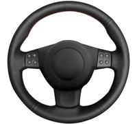 TWSIT Couvre Volant en Cuir Cousu à La Main pour Seat Ibiza 6L Léon 2007 2008 avec Une Aiguille et du Fil Accessoires intérieurs Noir