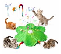 TWSOUL Jouet interactif pour chat d'intérieur, jouet automatique en plumes avec sons d'oiseaux, rechargeable par USB avec 3 modes de jeu et batterie de 1800 mAh pour chats et chatons ennuyés
