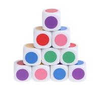 TWTCZOZ 10 Pièces Dés à Points Colorés Dés à Dés de Jeu Blank Dés Ronds Matériau Acrylique Convient Aux Jeux de Société Enseignement Familial, Multicolore