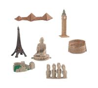 TWTCZOZ 17 Pièces Landmarks Kits de Construction Maquettes de Bâtiments Historiques Modèles Architecturaux Miniature Jeu Éducatif Adapté Aux Projets S, 7 Pièces