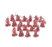 TWTCZOZ 20 Pièces Figurines de Statuettes de Guerriers Antiques avec Base Stable pour Disposition Facile Adapté pour Maquettes et Scènes Miniat, Rouge