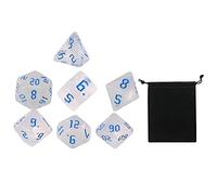 TWTCZOZ 7 Pièces Dés Polyédriques Jeu de Société Dés Acryliques Accessoires Jeux de Plateau Multi Faces Fonction Stable pour Enseignement Joueurs Jeux de Cart, Bleu