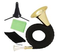 TWTCZOZ Cor Mini Cors d'Harmonie en Laiton Instrument Bémol Miniature Format Pratique Réponse Stable Finition Lisse avec Support et Adapté aux d'Étude Formation des Débutants Ensemble de Classe