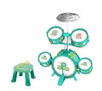 TWTCZOZ Enfants Tambour Musique Batterie Jouet Percussion Ensemble Cymbale Tabouret Initiation Musicale Réalisme Sonore Construction Interaction Familiale , Dinosaur